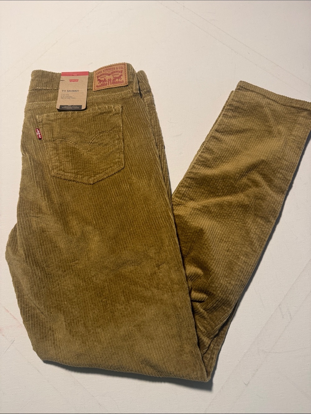 Levis Corduroy Pants Womens 31 30 Skinny 711 Tan